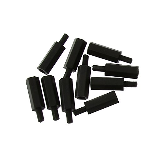 M3 Nylon Schraubenmutter Scheibe Sortiment Satz Sechskantschrauben Pattsituation Box – Schwarz, 120pcs - 3