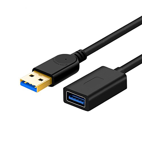 qgeem 3 Feet 1 m USB 3.0 Verlängerungskabel, Super Speed Datenübertragung, A Stecker an A Buchse, für USB-Stick, Festplatte, Kartenleser, Tastatur, Drucker, Scanner, Kamera und mehr