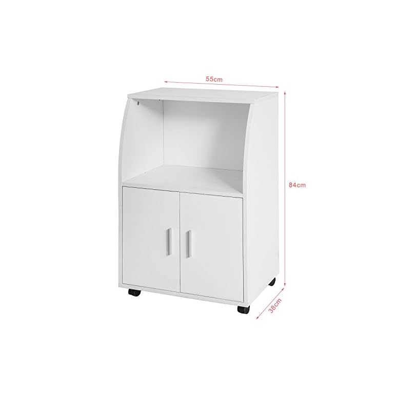 SoBuy FRG241-W Küchenschrank Küchenwagen Rollschrank Getränkewagen