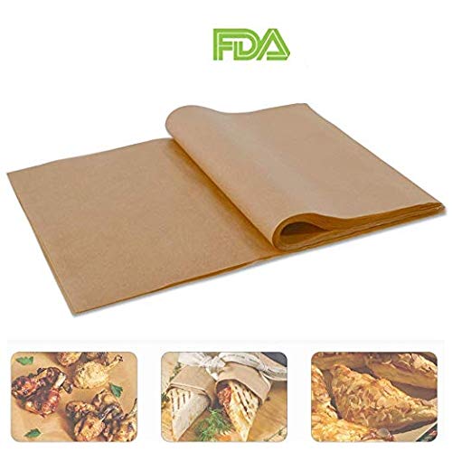 Happyroom Parchemin Papier Cuisson en Feuilles 100 Pièces 30x40cm Antiadhésif Marron Non Blanchi pour Haute Température de Cuisson (Yellow, 30 * 40)