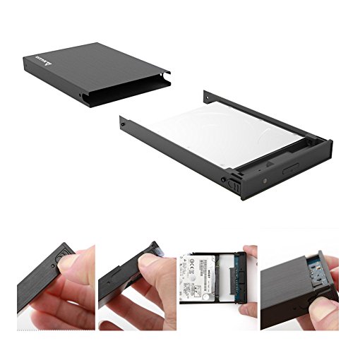 Salcar Aluminium Externes 2,5 Zoll Festplattengehäuse mit SATA 3 USB 3.0 Kabel SATA I/II/III 2.5″ HDD SSD Case Gehäuse Alugehäuse UASP (Schwarz) - 8