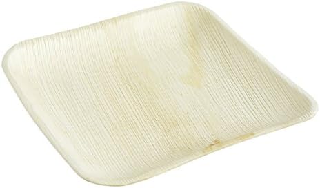 Leaftrend - Ecofriendly disposable palm leaf plates, wedding and party plates -8 inch Square Flat -25 PCS