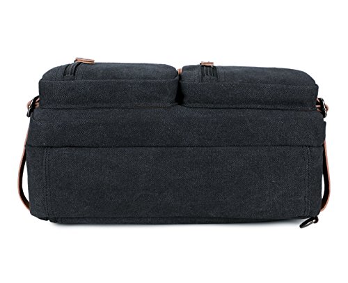 BAOSHA HB-22 Vintage Leinwand Herren Aktentasche Rucksäcke Arbeitstasche Umhängetasche Laptoptasche Schwarz - 9