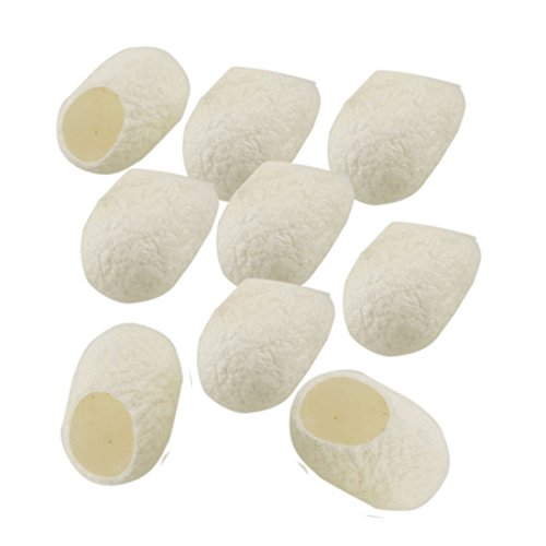 SODIAL(R) 10 Pcs White Natural Silkworm Cocoon Facial Cleanser Balls