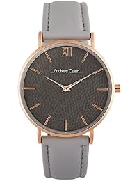 Reloj Female Andreas Osten movimiento cuarzo esfera gris 36 mm y pulsera gris piel ao-257