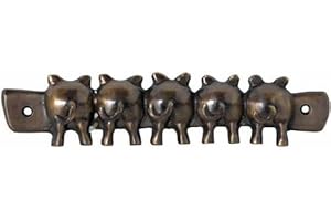 CHATTELS Antique Bronze effect Pig's Tails Bums Key Hook House Car Keys Rack Hanger wall mounted Holder including fixings