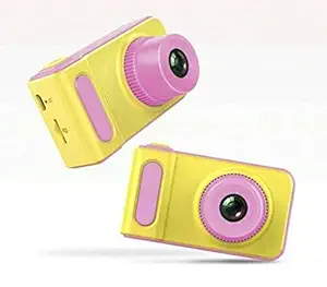 VEZOL Kids Digital Camera, 2-inch Screen 1080 HD Video Recorder Camcorder with Loop Recording Digital Camera for Kids Child Camera (Pink & Yellow)