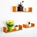 Produktbild GMMH 3 er Set Design Wandregal Bücher CD Regal Cube in Verschiedene Farben Dekowürfel Neu (Orange)