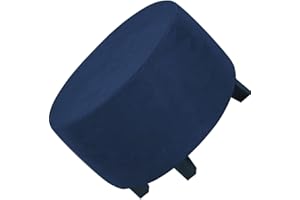 GUNDAN Footstool Cover Round Stretch Ottoman Cover, Velvet Removable Large Stretch Pouffe Cover Anti-Slip Foot Stool Slipcovers With Elastic Bottom, Machine Washable (Color : A11, Size : 50-58CM)