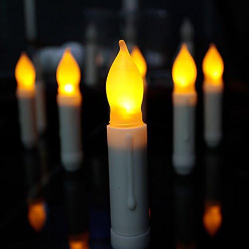 Set of 12 Flameless Taper LED Candles Mini Table light Tea Light Battery Powered Nightlight Decoration Bulb Stick for Seasonal Festival Celebration
