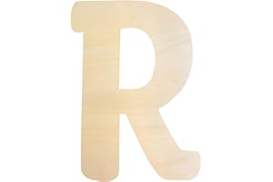 LONGAN CRAFT Large Wooden Letters 12 Inch, Unfinished 30cm Wooden Letter R for Crafts Children's Names Capital Alphabet 5mm Thick Wood Letters for Nursery Decor Wall Art Hanging Home Painting