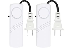 LELUKEE 2 szt. alarm w przypadku awarii zasilania, automatyczne przerwy w dostawie prądu, alarm alarmowy 80 dB LED, inteligentny alarm ostrzegawczy, syrena z wtyczką UE