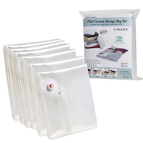 E-PRANCE Vakuumbeutel Aufbewahrungsbeutel Platzsparer für Kleidung durchsichtig 6 Pcs 80 * 100 cm