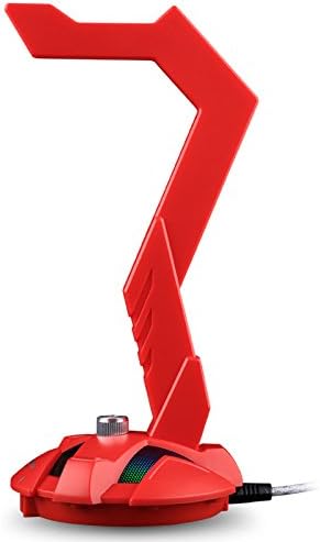[New] Multifunctional Lighting Headset Bracket Ordinary Headset Virtual 7.1 Headset Sound Quality, RGB Cool Light Gaming Headset holder Bracket (Gift Box, Red)
