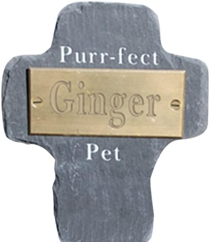 Natural Slate Pet Purr-Fect Pet Celtic Cross Memorial Plaque