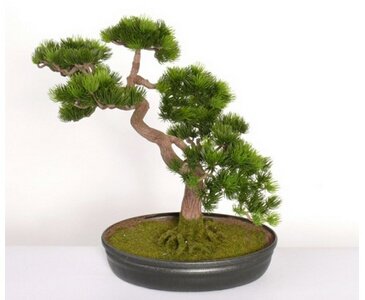 künstlicher Japanischer Pinien Bonsai, mit ca.318 Blättern, Höhe ca. 40cm – künstlicher Bonsai