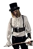 Envío desde Alemania. RQ-BL Steam Punk Hombre harnisch de Chaleco marrón de Piel sintética spm031 Harness - Cabestro Pecho Correa