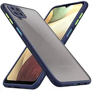JumpStart Samsung M12 Camera Protection Matte Finish Smoke Case| Soft Side Frame| OG Fit Protective Back Case Cover for Samsung Galaxy M12 [Translucent Anti-Slip Matte Grip] Smoke Blue