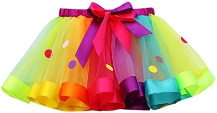 NING Little Girls Dresses Tutu Dresses for Girls Baby Girls Tutu Tulle Party Dance Ballet Toddler Rainbow Baby Costume Skirt(Multicolor Size:4 Years)