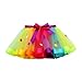 Produktbild OverDose Damen Tutu Mädchen Kinder Rock Tüllrock 50er Jahre Short Ballett Tanz Regenbogen Kleid Cosplay Krinoline Petticoat für Rockabilly Kleid