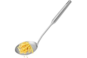 GRIZEF Schaumlöffel mit Schlitz,große Servierlöffel mit Schlitz aus Edelstahl 304,strapazierfähiger Kochsieblöffel für die Küche,Ölabtropfer zum Braten, ergonomischer Griff