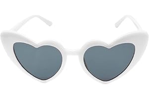 ALLY-MAGIC Kids Heart Shaped Polarized Sunglasses, 70s Retro Love Heart Cat Eye Sunglasses UV400 Protection Vintage Eyewear for Girls Boys Y7ETXXTYJ