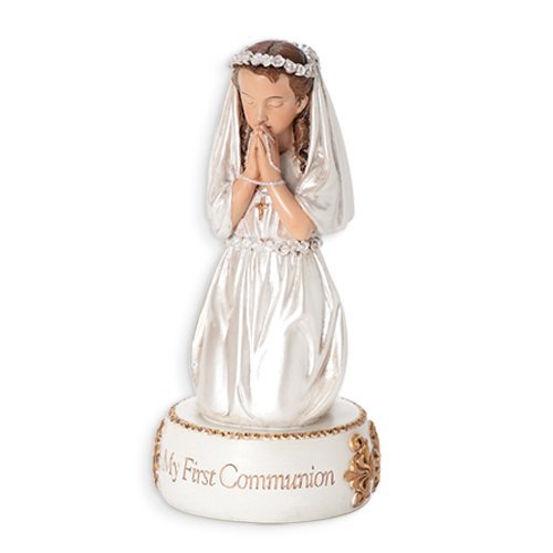 5.5 Kneeling Girl My First Communion Resin Figurine by Joseph's Studio