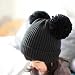 Fulltime(TM) Cute Winter Baby Kids Girls Boys Pom Pom Warm Knitted Woolen Caps Hats (Black)