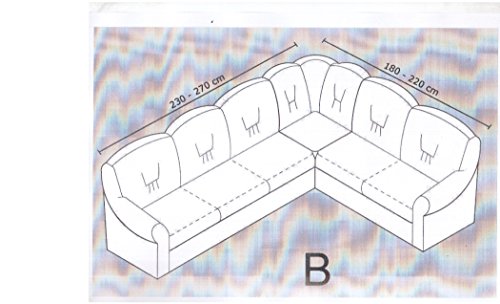 Bezug für Ecksofa 2er + 3er Eckcouch Sofabezug Husse in 7 Farben „bone Variante B“ - 3