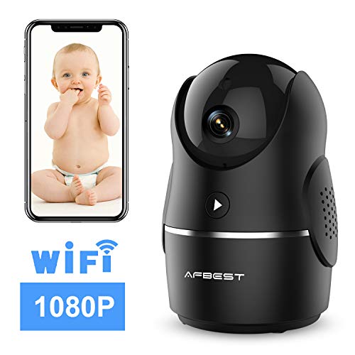 Cámara IP, AFBEST 1080P Cámaras de seguridad inalámbricas con control remoto por infrarrojos con Pan/Tilt/Zoom Detector de movimiento de visión nocturna de audio bidireccional