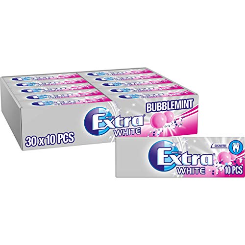 Wrigleys Extra White Bubblemint Chewing Gum 10 Pieces x 30
