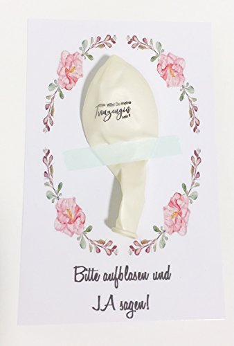 Karte mit Ballon – Willst Du meine Trauzeugin sein? Vintage Blumenkranz - 2