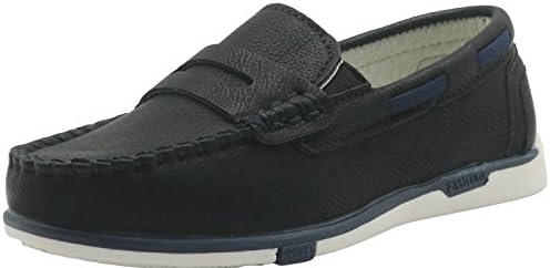Tufanyu Boy's Boat Shoes Toddler Flats Slip On Little Kid Boots Soft PU Upper Elastic Band Genuine Leather Insole Arch Support No-slip ( Color : 626Black , Size : 11 UK )
