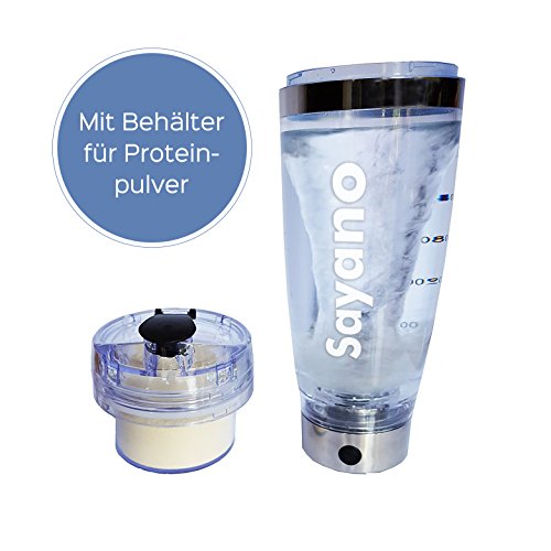 Sayano Professional Plus – Elektrischer Eiweißshaker / Proteinshaker (USB) mit Behälter – Silber (600ml) - 4
