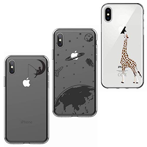 CreWin 3 Stück Hülle für iPhone XS Max Hülle Transparent Handyhülle Weiche Silikon Gel TPU Bumper Durchsichtig Schutzhülle Lieblich Logo Kreativ Muster Handytasche- Mond Angeln + Universum + Giraffe CreWin 3 Stück Hülle für iPhone XS Max Hülle Transparent Handyhülle Weiche Silikon Gel TPU Bumper Durchsichtig Schutzhülle Lieblich Logo Kreativ Muster Handytasche- Mond Angeln + Universum + Giraffe