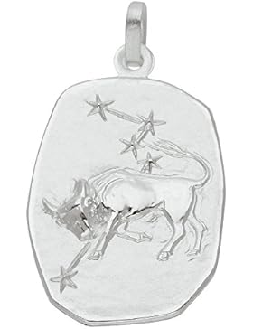 Silber 925 Sterling Silver Sternzeichen Anhänger - Stier - B. 17,8 mm - H. 23,3 mm