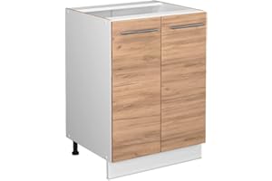 Vicco Mobiletto base cucina Fame-Line, Quercia dorata/Bianco, 60 cm senza piano di lavoro