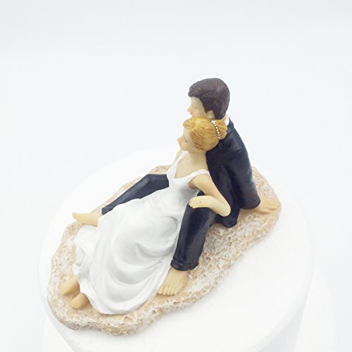 E-muse Faulenzen am Strand Braut und Bräutigam Hochzeits-Tortenfigur Cake Topper die Hochzeitstorte - 2
