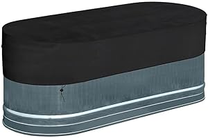 CARMOTTER 4ft/5ft/6ft Cold Plunge Tub Cover, Waterpoof Oval Stock Tank Pool Cover For Maximum Coverage Of Horse Troughs(180 * 60 * 30cm)