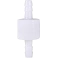 Hilitand Check Valve Plastic, 6mm Inline, One Way Non Return Check Valve for Water, Fuel, Gas, Liquid, Air, Medical Grade Material, Anti-Rust, Stable, 100% New, White