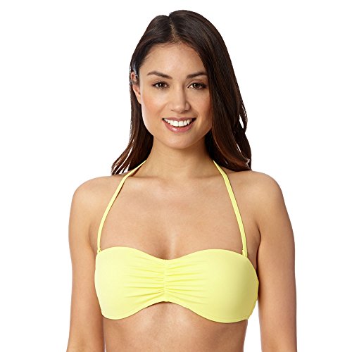 Red Herring Womens Yellow Plain Bandeau Bikini Top 14