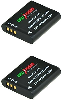 2x ChiliPower Li-90B, Li-92B (1270mAh) Battery for Olympus SH-1, SH-50 iHS, SH-60, SP-100, SP-100EE, Tough TG-1 iHS, Tough TG-2 iHS, Tough TG-3, XZ-2 iHS