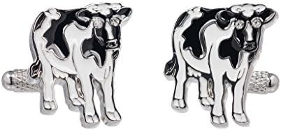 Cufflinks - Black and White Fresian Dairy Cow Cufflinks in a Black Cufflink Case