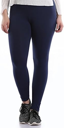 FunRay Cotton Spandex Soft Plus-Size Full Length Leggings for Women