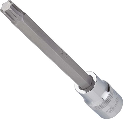 Vigor Innenvierkant Antrieb 12,5 = 1/2 Zoll Ribe Schraubendreher-Einsatz für Innenkeilprofil-Profil, Schlüsselweite: M 10,3 ∙ Gesamtlänge: 140 mm, 1 Stück, V2223