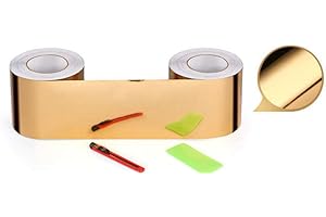 GUEST RUYUNLAI Wall Border-Autoadesivo adesiva muro decorativaSpecchio d'oro 5CM X 500CM