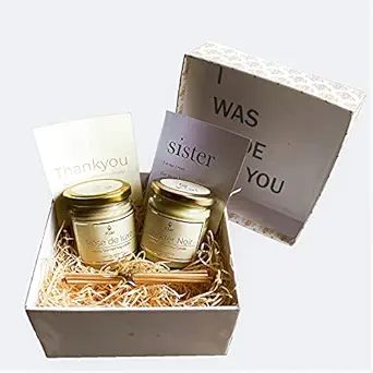 Klar | Rakhi Special Box for Sister | Luxury Scented Soy Candle Basics Duo - Gift Set (Lavender Noir & Rose de Luxe) | Rakhi Greeting Card for Sister