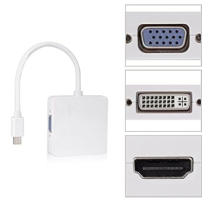 Mondpalast® Mini DisplayPort (3 en 1) Thunderbolt vers HDMI / DVI / VGA Display Port Câble adaptateur pour Apple Mac Book MacBook Pro MacBook Air Mac mini