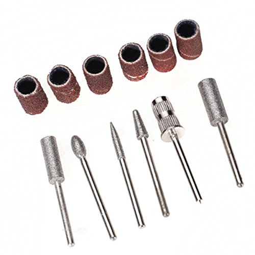 ROSENICE Nagelfräser Fräseraufsatz Set Bit Set Mandrel Schleifhülsen Maniküre – 6 Stücke - 2