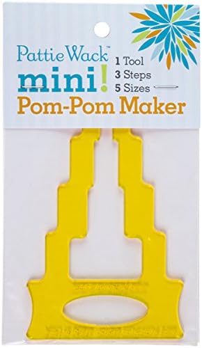 Pattiewack Designs PattieWack Mini Pom Maker x 3 Makes 5 Sizes: .5, 1, 1.5, 2 2.5-inch, Other, Multicoloured, 0.12 x 1.01 x 17.78 cm